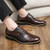 Men's brown retro crocodile skin pattern oxford dress shoe 02
