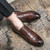 Men's brown cap retro brogue derby dress shoe 03