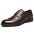 Men's brown croc skin pattern brogue derby dress shoe 01