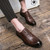 Men's brown retro croc skin pattern oxford dress shoe 03