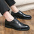 Men's black retro cap brogue oxford dress shoe 05