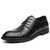 Men's black brogue derby dress shoe 01