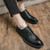 Men's black croc skin pattern retro derby dress shoe 02