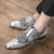 Men's silver leopard pattern brogue derby dress shoe 05