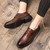 Men's brown croc skin pattern retro brogue derby dress shoe 05