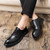 Men's black thread accents retro oxford dress shoe 03