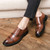 Men's brown cap oxford retro brogue dress shoe 03