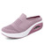 Women's pink hollow out texture slip on rocker bottom shoe mule 01