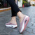 Women's pink hollow out texture slip on rocker bottom shoe mule 04
