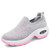 Women's grey pattern texture slip on double rocker bottom sneaker 01