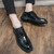 Men's black patent brogue derby dress shoe 03