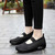 Women's black hollow out low cut slip on rocker bottom sneaker 04