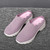 Women's pink texture pattern slip on double rocker bottom shoe mule 06