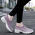 Women's pink plain hollow out slip on double rocker bottom sneaker 04