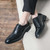 Men's black oxford dress shoe curved toe 04