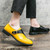 Men's yellow black two tone buckle strap slip on dress shoe 03 Men's yellow black two tone buckle strap slip on dress shoe 03