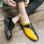 Men's yellow black two tone buckle strap slip on dress shoe 05 Men's yellow black two tone buckle strap slip on dress shoe 05