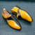 Men's yellow black two tone buckle strap slip on dress shoe 06 Men's yellow black two tone buckle strap slip on dress shoe 06