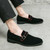 Men's black suede buckle strap slip on dress shoe 02