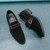 Men's black suede buckle strap slip on dress shoe 06