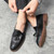 Men's black tassel on top slip on dress shoe 03