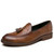 Men's brown tassel on top slip on dress shoe 01