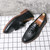Men's black check tassel on top penny slip on dress shoe 06