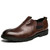 Men's brown side stripe retro slip on dress shoe 01