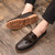 Men's brown tassel on top penny slip on dress shoe 05