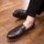 Men's brown retro tassel on top slip on dress shoe 03