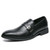 Men's black monk strap slip on dress shoe 01