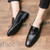 Men's black monk strap slip on dress shoe 04