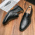 Men's black monk strap slip on dress shoe 06