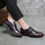 Men's red retro monk strap buckle slip on dress shoe 02