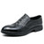 Men's black retro brogue croc skin pattern slip on dress shoe 01
