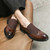 Men's brown retro suede vamp brogue slip on dress shoe 04