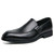 Men's black side buckle strap slip on dress shoe 01