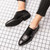 Men's black monk strap cap toe slip on dress shoe 02