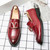 Men's red metal buckle strap on top slip on dress shoe 06