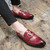 Men's red metal buckle strap on top slip on dress shoe 04