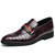 Men's purple metal & stripe croc skin pattern slip on dress shoe 01