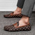 Men's brown penny check pattern slip on shoe loafer 05