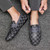 Men's grey penny check pattern slip on shoe loafer 04