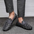 Men's grey penny check pattern slip on shoe loafer 03