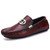 Men's red metal buckle patterned slip on shoe loafer 01