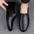 Men's black casual slip on shoe loafer in plain 05