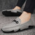 Men's grey pattern metal buckle slip on shoe loafer 02