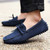 Men's navy lace tie on top suede slip on shoe loafer 04