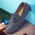 Men's grey lace tie on top suede slip on shoe loafer 06