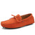 Men's orange lace tie on top suede slip on shoe loafer 01